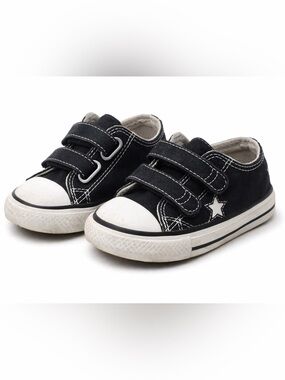 5/$15 Converse Black Canvas Velcro Sneakers Size 5